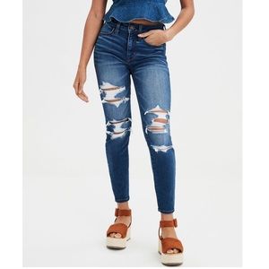 Ripped blue American eagle jeans